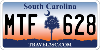 SC license plate MTF628