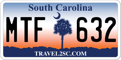 SC license plate MTF632