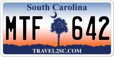 SC license plate MTF642