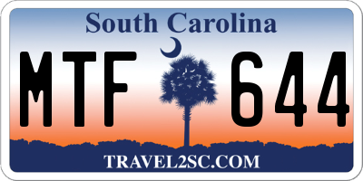 SC license plate MTF644