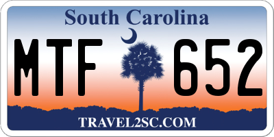 SC license plate MTF652