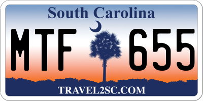 SC license plate MTF655