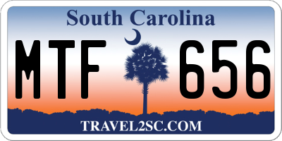 SC license plate MTF656