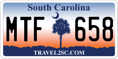 SC license plate MTF658