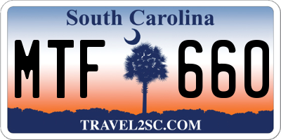SC license plate MTF660