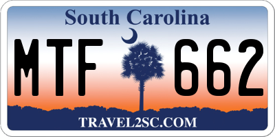 SC license plate MTF662