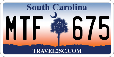 SC license plate MTF675
