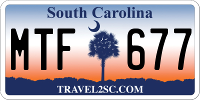 SC license plate MTF677