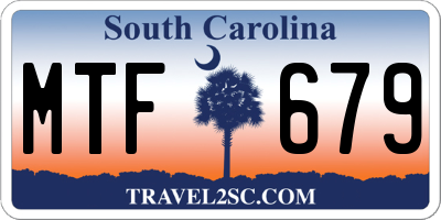SC license plate MTF679