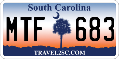 SC license plate MTF683