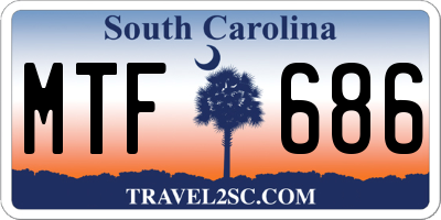 SC license plate MTF686