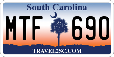 SC license plate MTF690