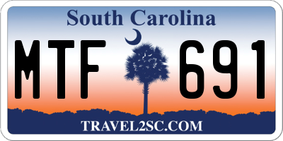 SC license plate MTF691