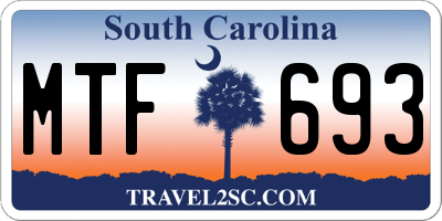 SC license plate MTF693