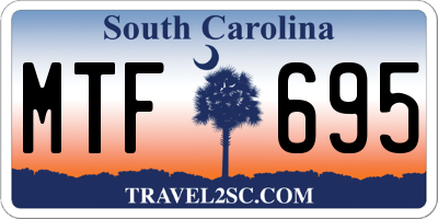 SC license plate MTF695