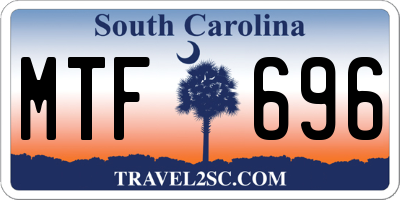 SC license plate MTF696