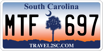 SC license plate MTF697