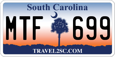 SC license plate MTF699