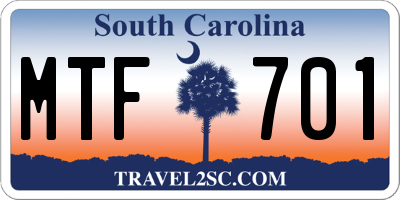 SC license plate MTF701
