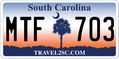 SC license plate MTF703