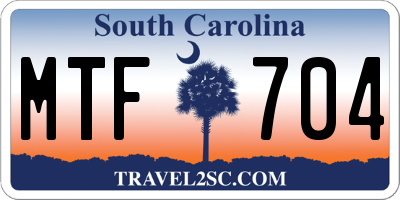 SC license plate MTF704