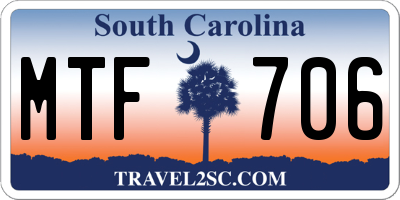 SC license plate MTF706