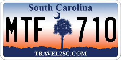 SC license plate MTF710