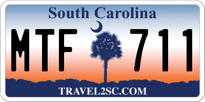 SC license plate MTF711