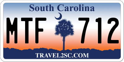SC license plate MTF712