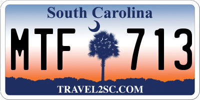 SC license plate MTF713