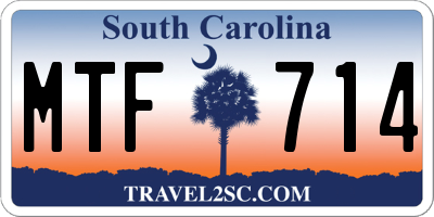 SC license plate MTF714