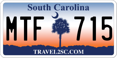 SC license plate MTF715