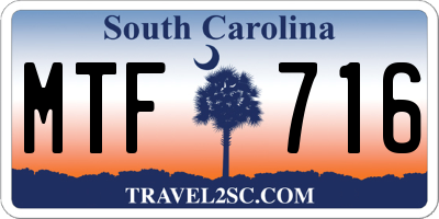 SC license plate MTF716