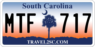 SC license plate MTF717