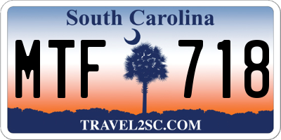 SC license plate MTF718