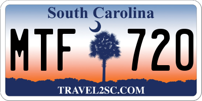 SC license plate MTF720