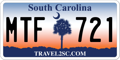 SC license plate MTF721
