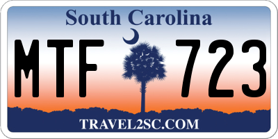 SC license plate MTF723