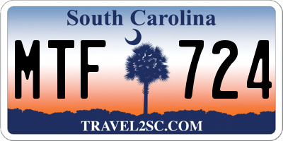 SC license plate MTF724