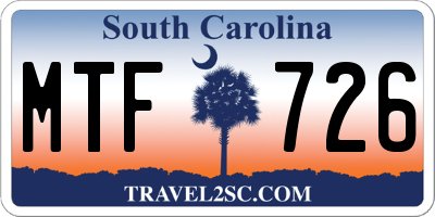 SC license plate MTF726