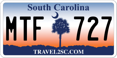 SC license plate MTF727