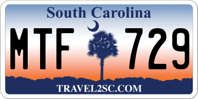 SC license plate MTF729