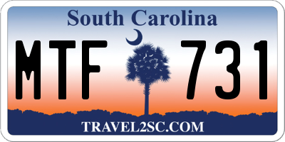 SC license plate MTF731