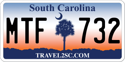 SC license plate MTF732