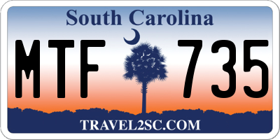 SC license plate MTF735