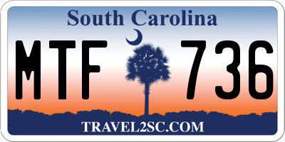 SC license plate MTF736
