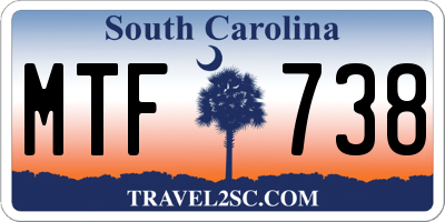 SC license plate MTF738