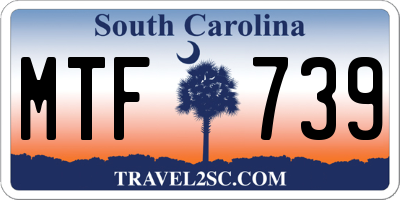 SC license plate MTF739