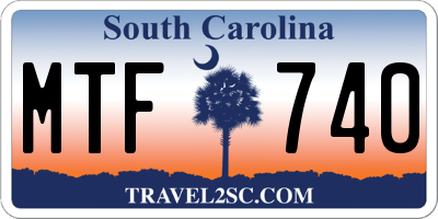 SC license plate MTF740