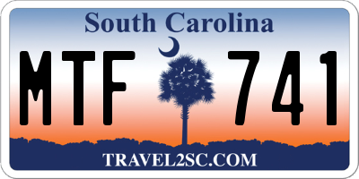 SC license plate MTF741
